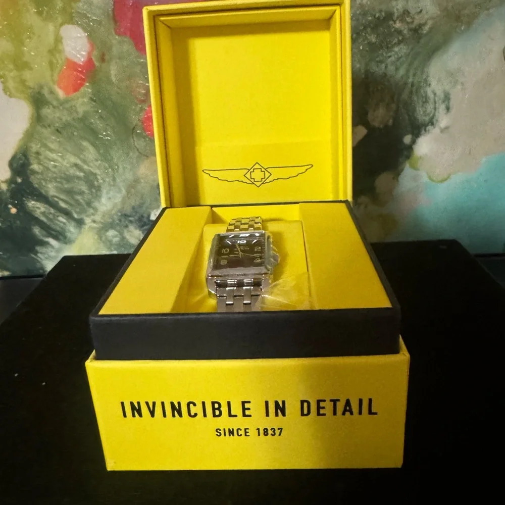 Invicta Silver Watch with Black Dial